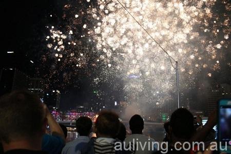 布里斯本的跨年焰火秀