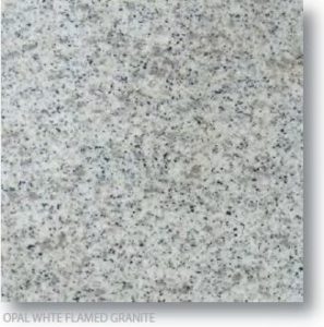 Opal White Flamed Granite Pavers