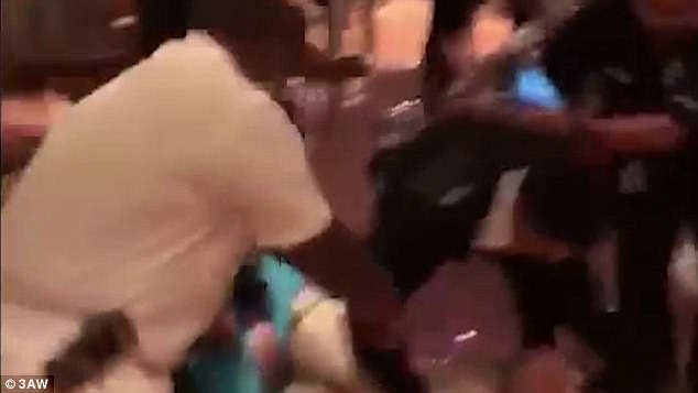 Witnesses claim as many as 30 feuding passengers were involved in the violent on board clashes