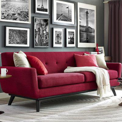 紅色沙發搭配 圖片來源自Wayfair.com