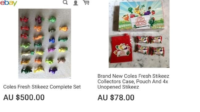 Stikeez are being sold on eBay for outrageous prices. Picture: eBay