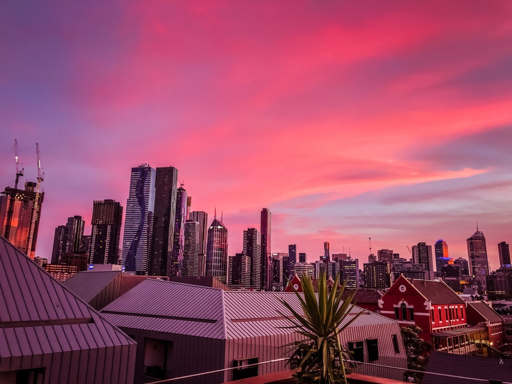 assorted buildings during golden hour