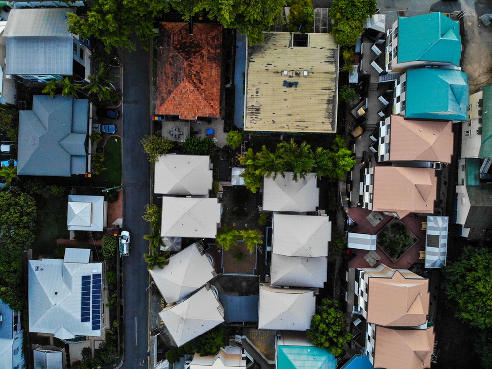 birds eye photo of town