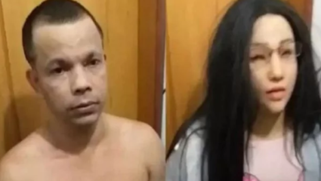 巴西黑帮头目假扮19岁女儿企图越狱时，被当场识破。（视频截图合成图片）
