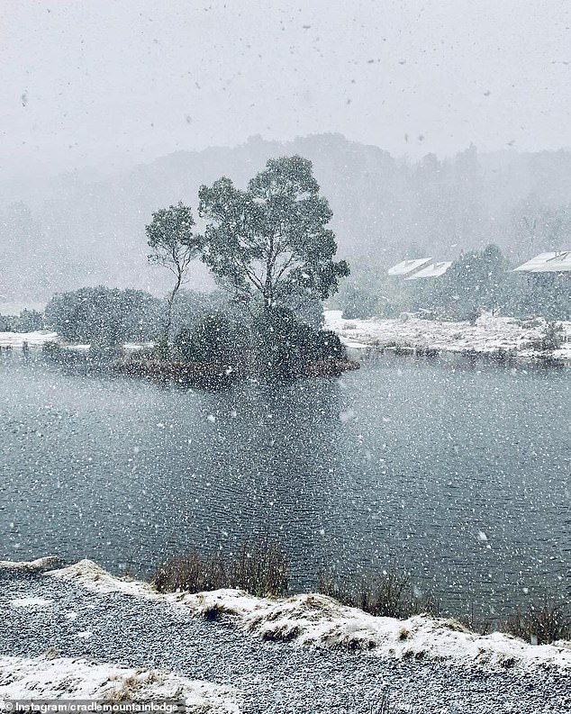 Tasmanians will also feel the brunt of the massive cold front. Pictured is Cradle Mountain