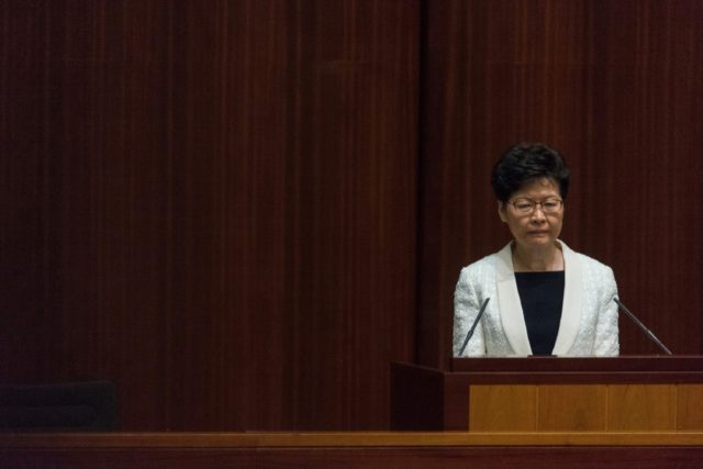 香港特首林鄭月娥。（圖片來源：PHILIP FONG/AFP via Getty Images）