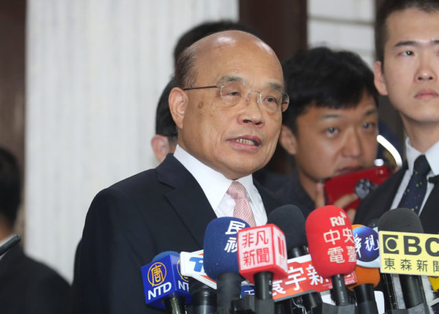 台湾行政院长苏贞昌。(图片来源:中央社)