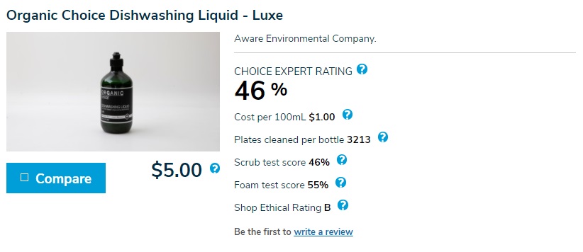 Organic Choice Dishwashing Liquid - Luxe