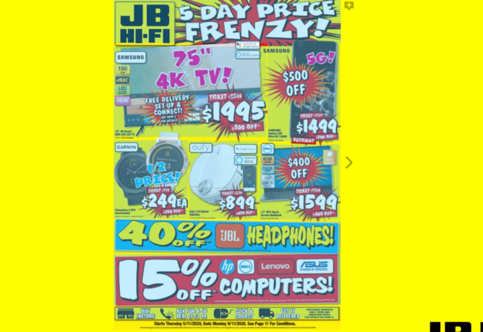 JB Hi-Fi推出5天降價促銷活動
