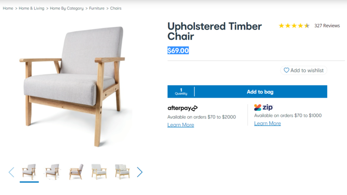 單人椅（Upholstered Timber Chair）